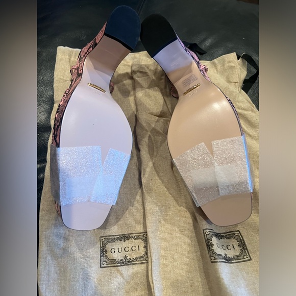 Brand new full set.Gucci python calf print leather,horsebit platform sandals - Picture 5 of 6